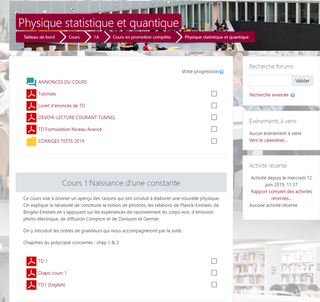 Page cours Edunao