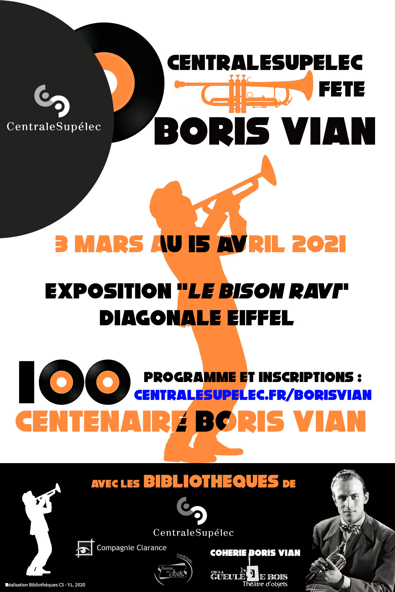 Affiche centenaire naissance Boris Vian