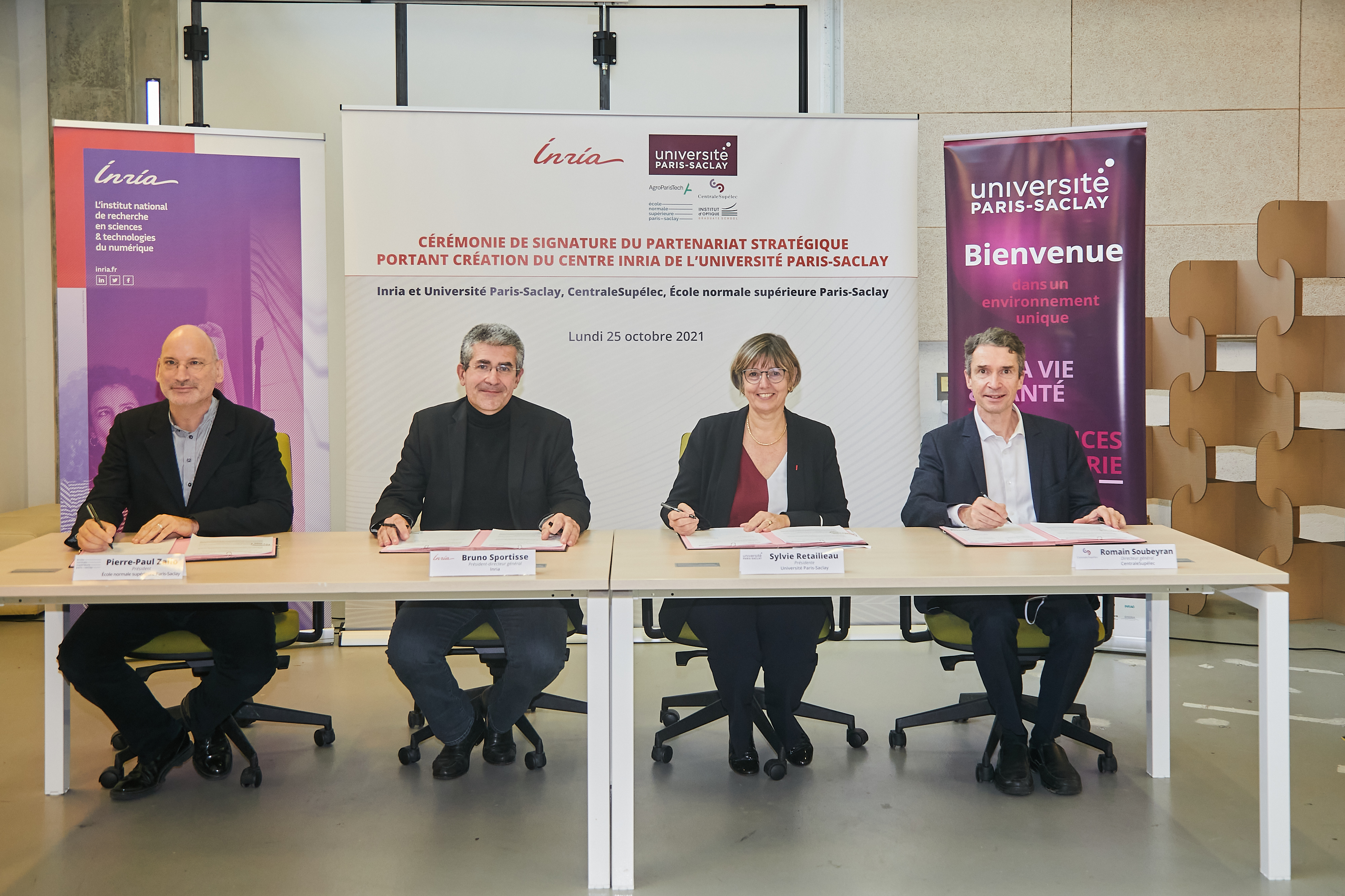 Signature du partenariat INRIA, Université Paris-Saclay, CentraleSupélec et ENS Paris-Saclay