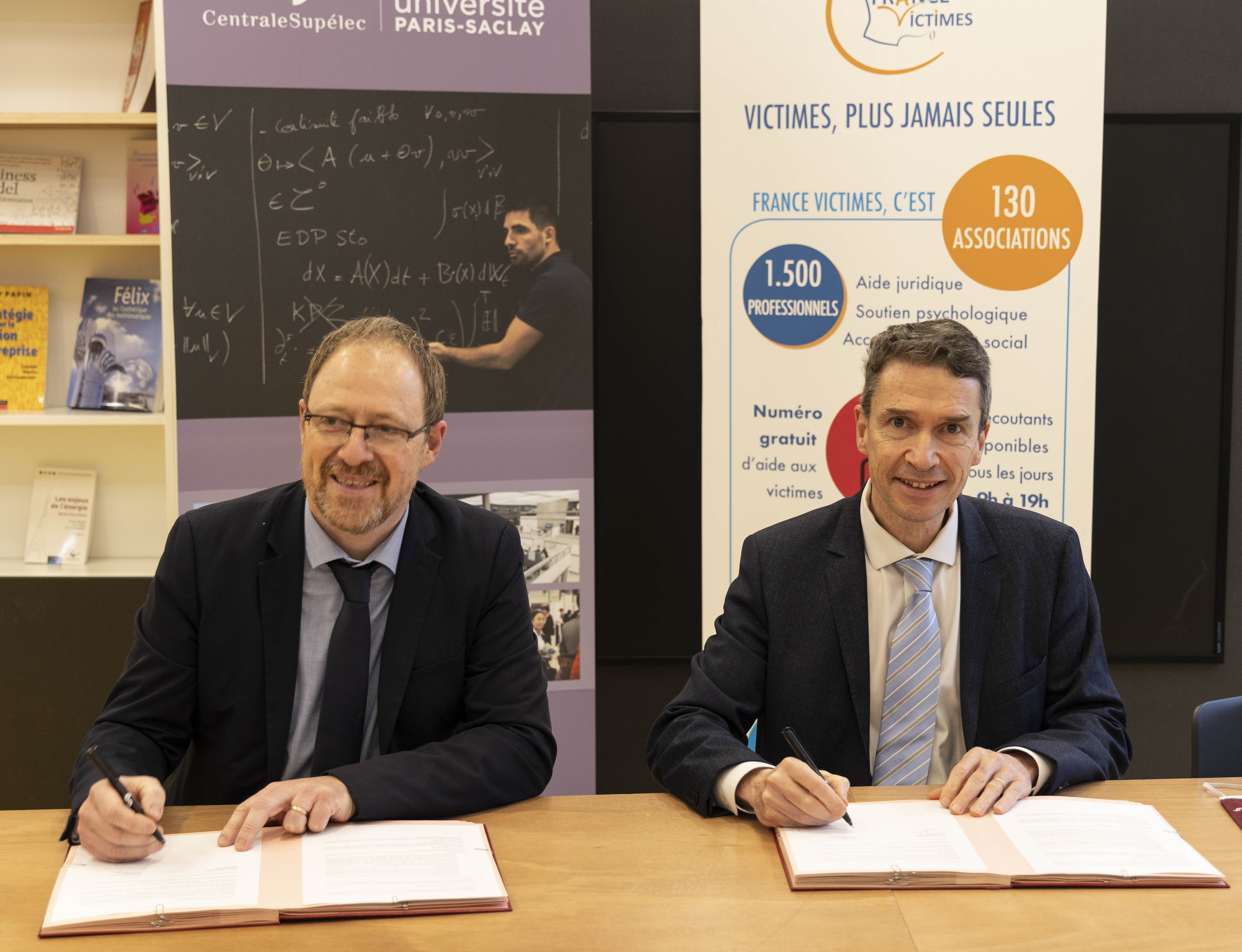 Signature du partenariat entre CentraleSupélec et France Victimes