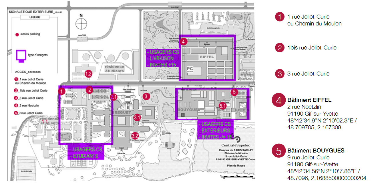 Plan des parkings du campus
